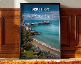 Brighton Beach Print: British Seaside Pier Photography, Coastal Wall Art