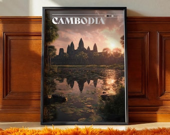 Angkor Wat Sunrise Print: Cambodia Temple Art, Southeast Asia Decor