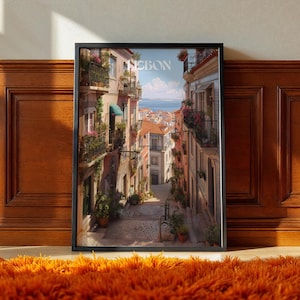 Lisbon Portugal Poster – European City Wall Art, Colourful Street Print, Historic Architecture Decor, Travel Photography