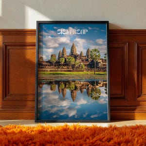 Angkor Wat Poster – Siem Reap Cambodia Wall Art, Southeast Asia Temple Print, Ancient Architecture Decor, Travel Photography Gift