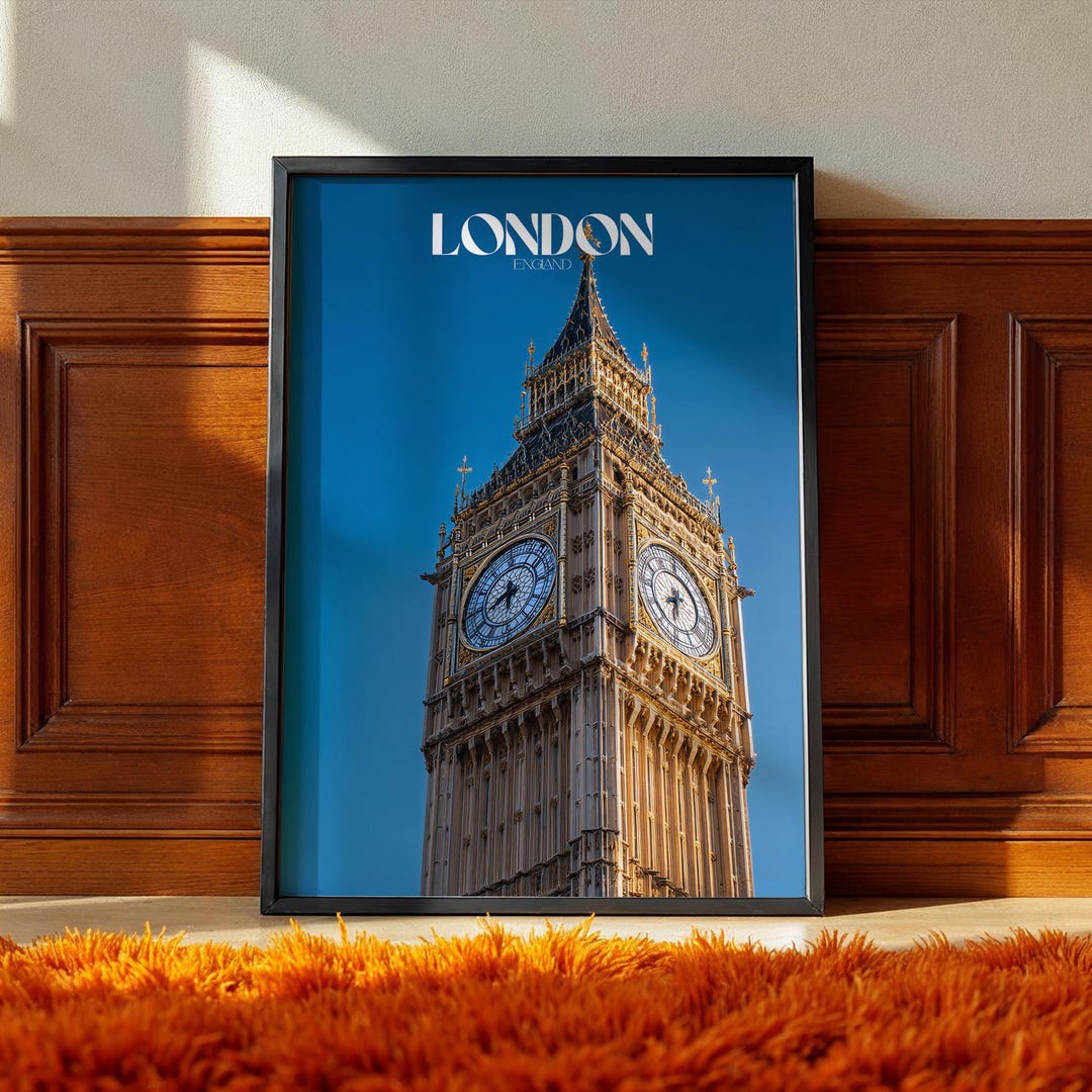 Big Ben Print: London Travel Poster, Historic England Wall Art - Etsy