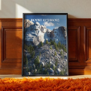 Mount Rushmore Print: South Dakota Travel Poster, American Landmark