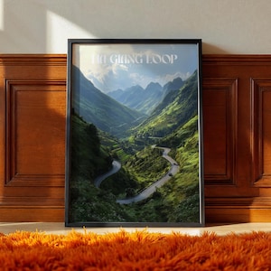 Ha Giang Loop Vietnam Poster – Mountain Road Wall Art, Southeast Asia Travel Print, Scenic Landscape Photography Decor