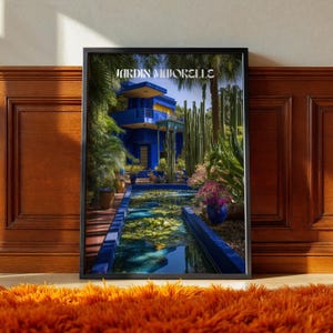Jardin Majorelle Poster – Morocco Botanical Garden Wall Art, Marrakech Travel Print, Exotic Nature Photography Decor