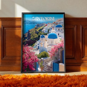 Santorini Greece Print: Coastal Island Wall Art, Cycladic Decor