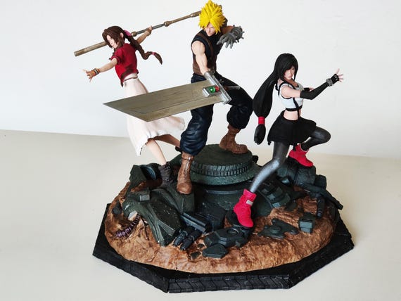 Final Fantasy VII Remake Diorama – Cloud, Tifa & Aerith – Height