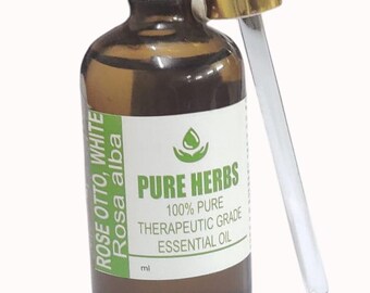 White Rose Otto (Rosa × alba L.) Pure & Natural Therapeutic Grade Essential Oil Glass