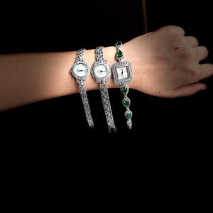 Vintage-Style Silver Women’s Watch | Handmade Bracelet Timepiece | Elegant Jewelry Gift