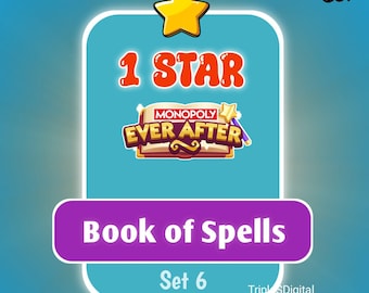 Libro de hechizos - Set 6 Monopoly_Go 1 Álbum de pegatinas de ESTRELLAS Ever After