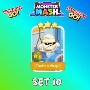Det var klart! - Set med 10 Monopoly_Go 3-stjärniga klistermärken Monster Mash