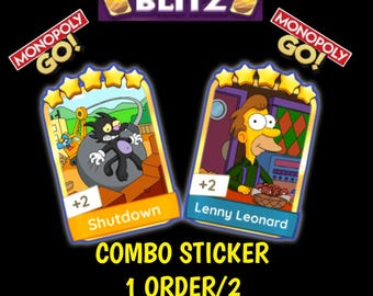 Monopoly Go Golden Blitz Stickers - Set 17 and set 18