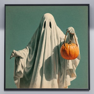 Vintage Ghost Halloween Poster: Retro Spooky Home Decor (Digital Download
