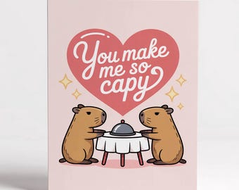 Capybara Love Card – Funny Romantic Greeting Card for Couples