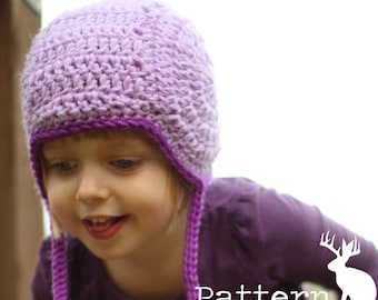 Pattern Aviator Hat Crochet Baby Bonnet