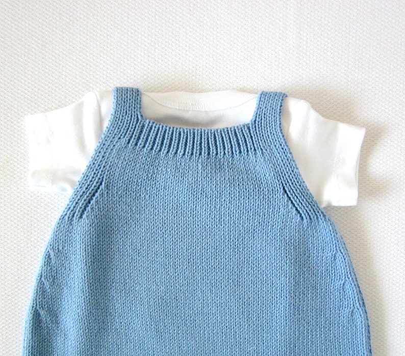 Knitted baby overalls knitted baby romper baby outfit image 4