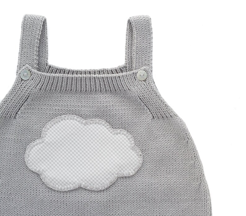 Knitted baby overalls knitted baby romper baby outfit image 1