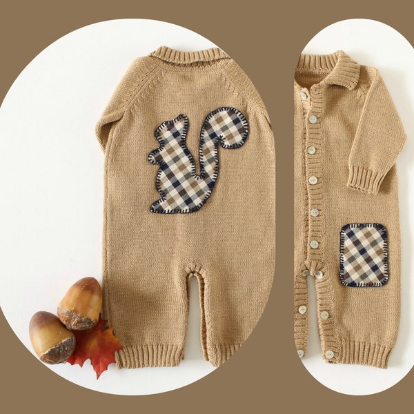 Knitted overalls. Camel. Polo Neck. Fabric Squirrel. 100% merino wool. READY TO SHIP size newborn