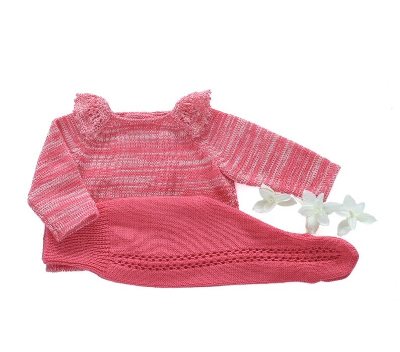 Knit newborn outfit knitted baby set baby sweater and footed Etsy