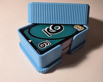 3D Printed Card Game Box, Travel Deck Case, Blue Plastic Organizer