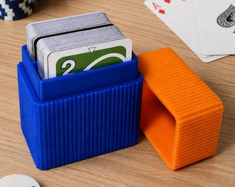 Double Playing Card Deck Storage Box with Lid | Poker Card Case | 3D Printed