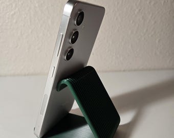 3D Printed Phone Stand – Pine Green PLA+ Desk Holder for Smartphones