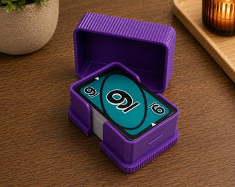 Family Card Game Travel Case with Secure Lid | Card Deck Storage Box | Portable Organizer for Popular Family Card Games UNO, MONOPOLY..