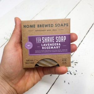 Homemade Soap Bar for Shaving, Natural Shaving Soap, Zero Waste Shaving, No Waste Soap for Women, Green Tea Soap, Artisan Soap for her image 3