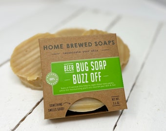 Miscut Bug Repellent Soap, Soaps Body, Beer Soap, Campers Soap, Vegan Soap, Handmade Soap, Natural Soap, Citronella Soap, Round Soap, Lemon