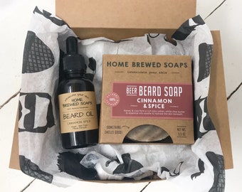 Beard Gifts for Men, Beer Gifts for Dad, Beard Kit for Men, Fathers Day Gift for Men who Have Everything, Beard Oil, Beard Soap, Beer Soap,