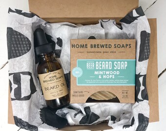 Beer Lover Gift, Beard Soap, Beard Oil, Beard Kit for Men, Fathers Day Gift for Men Who Have Everything, Dad Gifts Funny, Beard Gift for Dad