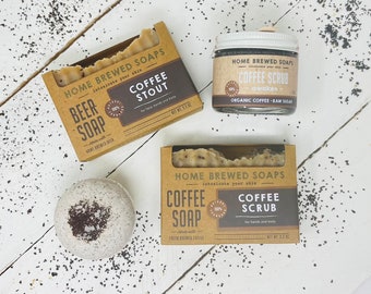 Coffee Lover Gift, Coffee Gift Set for Her, Coffee Bar, Coffee Bath Bomb, Coffee Scrub, Coffee Gifts for Women, Coffee Gifts for Him, Soap