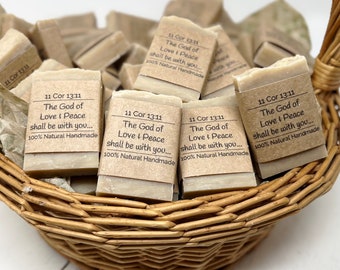 Bible Verse Soap Bars, Personalized Mini Soaps, Guest Soap, Logo Soap, Handmade Soap for Christians, Vegan Soap Favors, Mini Soaps in Bulk