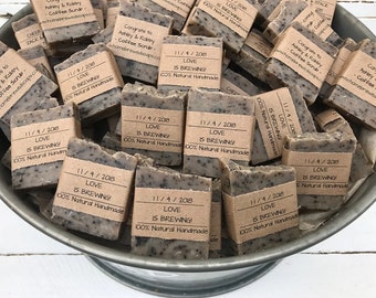 Coffee Soap Wedding Favors, Love is Brewing Soap Favors, Wedding Favor Soap for Coffee Lovers, Coffee Soap Favors for Guests, Wedding Favor