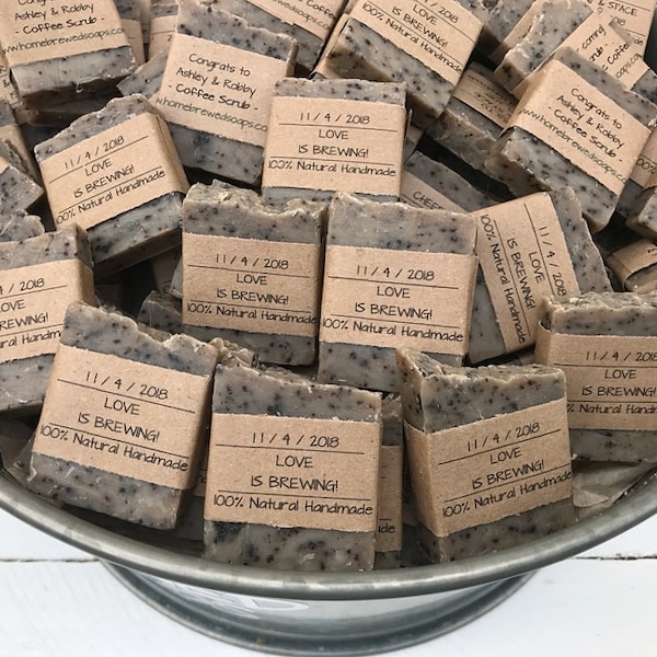 Coffee Soap Wedding Favors, Love is Brewing Soap Favors, Wedding Favor Soap for Coffee Lovers, Coffee Soap Favors for Guests, Wedding Favor