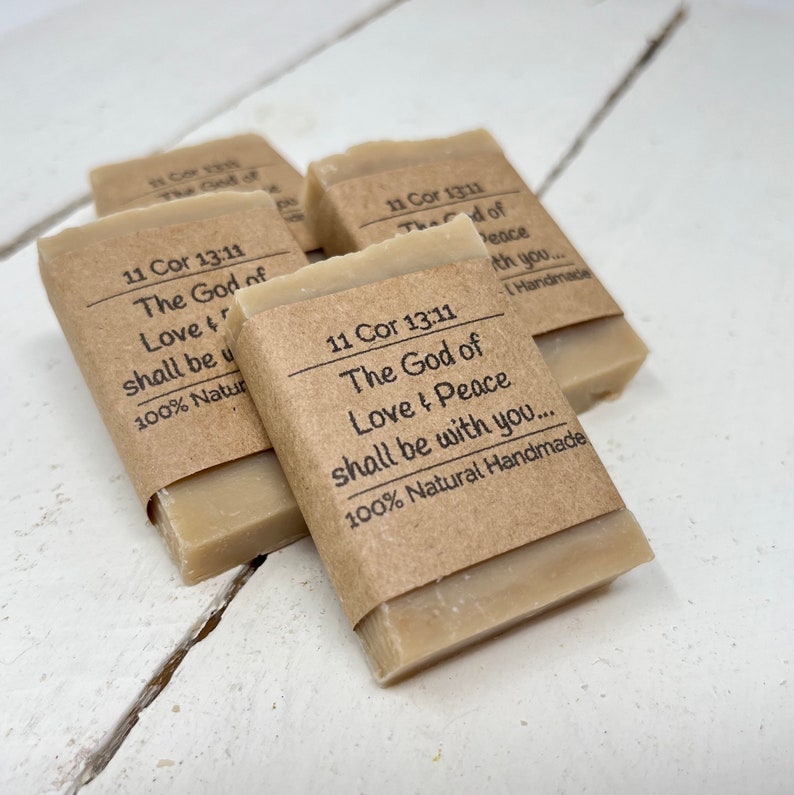 Bible Verse Soap Bars, Personalized Mini Soaps, Guest Soap, Logo Soap, Handmade Soap for Christians, Vegan Soap Favors, Mini Soaps in Bulk image 4