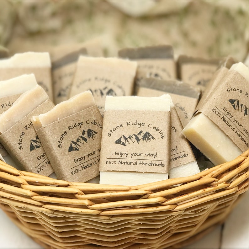 Mini Guest Soaps, Custom Soap Bars, Guest Soap Bars, Handmade Soap Bars for Guests, Natural Soaps for Bed and Breakfast, Maine Soap, Favors image 1