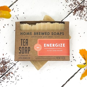 Homemade Soap for Women, Zero Waste Vegan Soap Bar, Handcrafted Soap, All Natural Soap Gift for Her, Palm Free Soap, Rustic Soap, Tea Soap