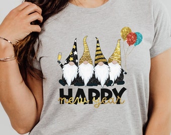 Happy New Year, Gnome Shirt, New Years Gnome Shirt, Christmas Gnomes Shirt, Funny New Year Shirt, Funny Gnome Shirt, Cute Gnome Shirt