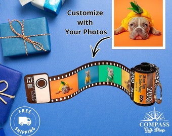 Custom Camera Memory Film Roll Keychain, Friend, Boyfriend, Girlfriend, Husband or Wife Gift, Valentine's Day, Birthday or Anniversary Gift