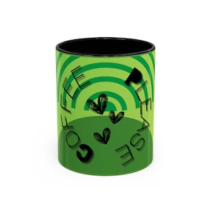 Playful Accent Coffee Mug - Perfect for Coffee Lovers, Fun Gift for Friends, Home Office Decor, Birthday Present, Green Design
