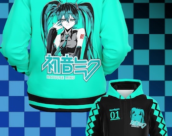 Hatsune Miku inspiriert Zip Up Hoodie