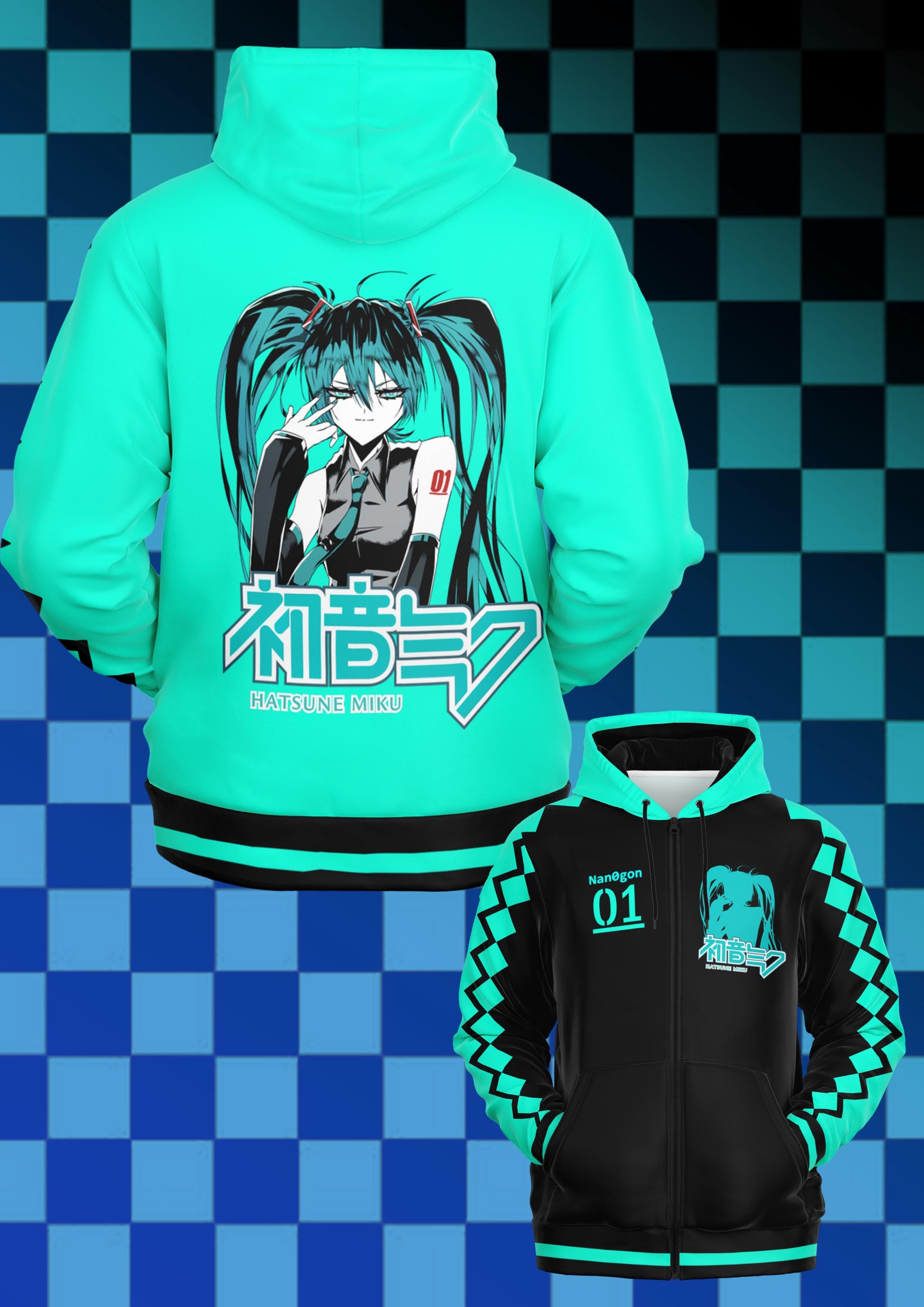 Hatsune Miku Inspired Zip up Hoodie - Etsy