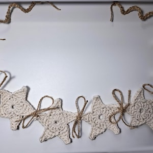 Crochet 7 star garland Christmas stars home decor Nursery decor natural
