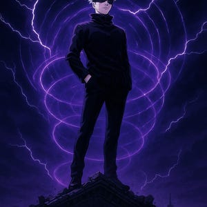 Аниме-постер «Gojo Satoru» | Настенный рисунок для печати | Декор «Jujutsu Kaisen» | Цитата «Limitless» | Эстетическая цифровая загрузка