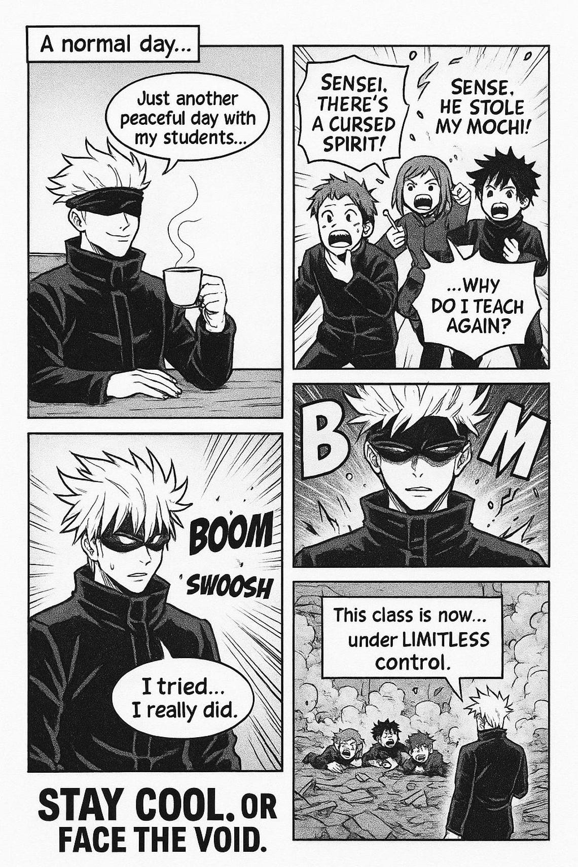 Gojo Satoru Comic Poster: Jujutsu Kaisen Anime Chibi Art (digital ...