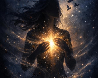The Light Within | Soulful Tarot-Inspired Wall Art Poster | Spiritual Home Decor | Inner Light & Energy Illustration