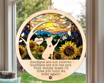 Personalized Pitbull Memorial Tree Suncatcher: Dog Loss Sympathy Gift