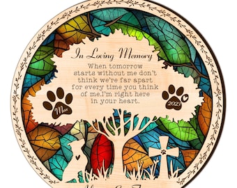 Personalized Pitbull Memorial Suncatcher, Pet Loss Sympathy Gift