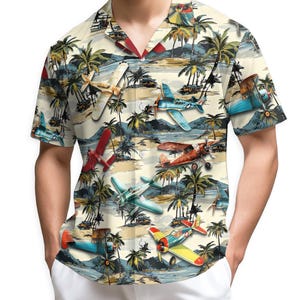 airplane dress shirt Men's regular fit shirt with airplane print