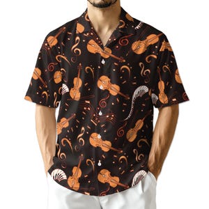Violin Hawaiian Shirt, Classical Music Aloha Beach Shirt Unisex S-5XL